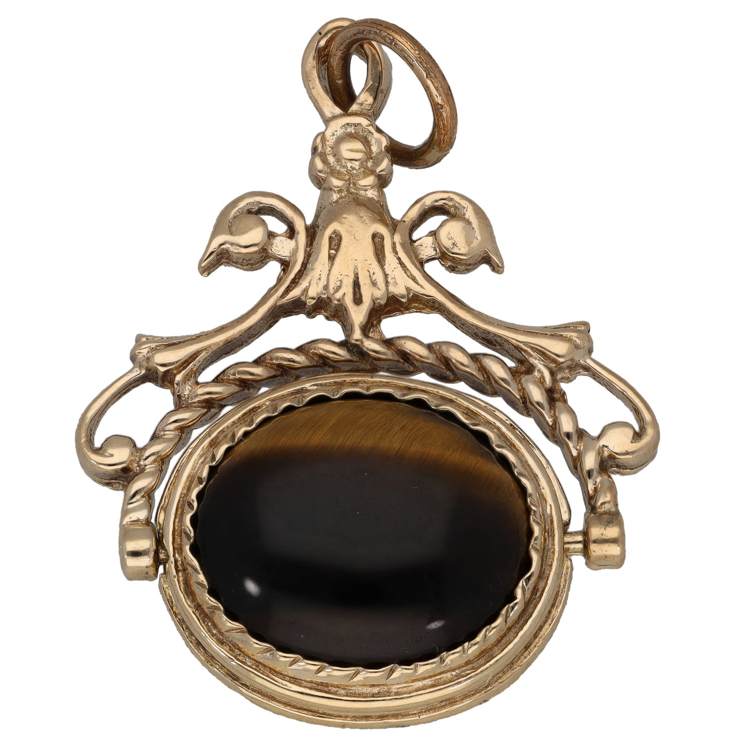 9ct Gold Tiger's Eye Fob Pendant