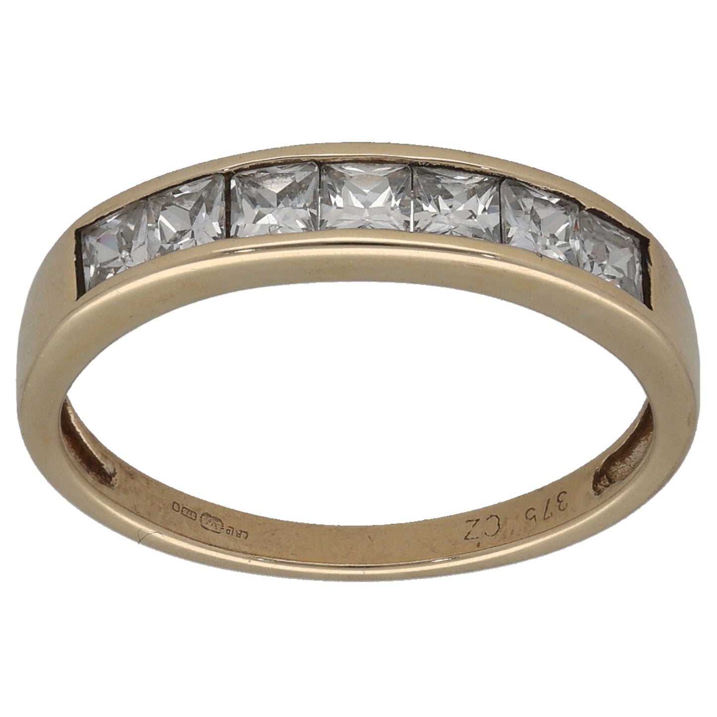 9ct Gold Cubic Zirconia Half Eternity Ring Size M