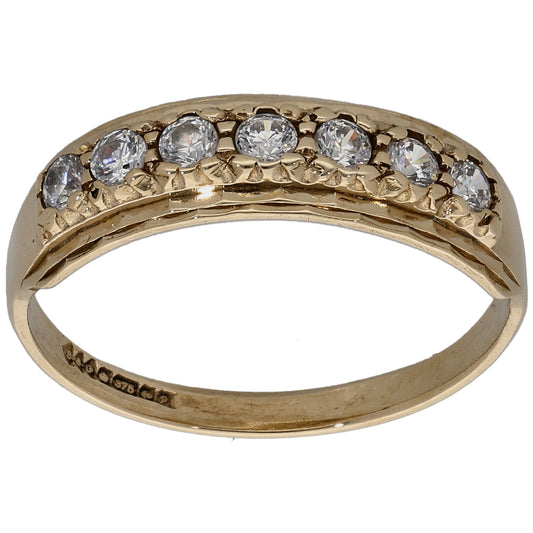 9ct Gold Cubic Zirconia Half Eternity Ring Size O
