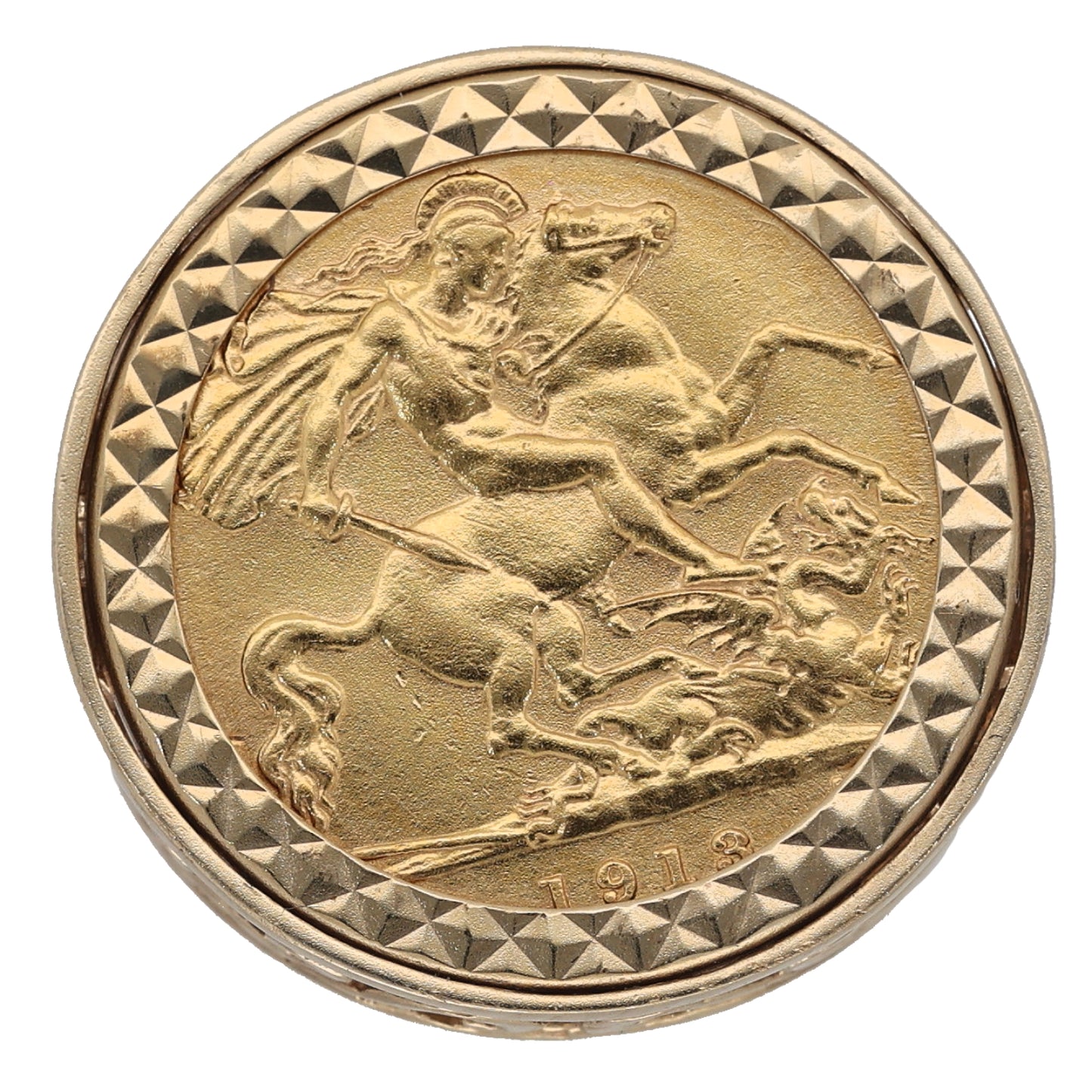 9ct Gold Coin Ring Size L
