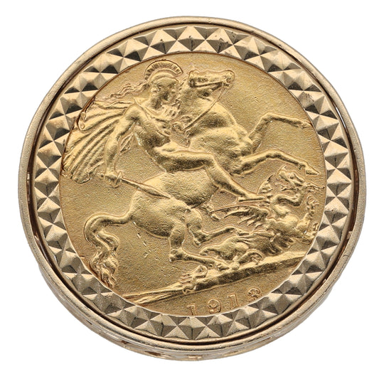 9ct Gold Coin Ring Size L