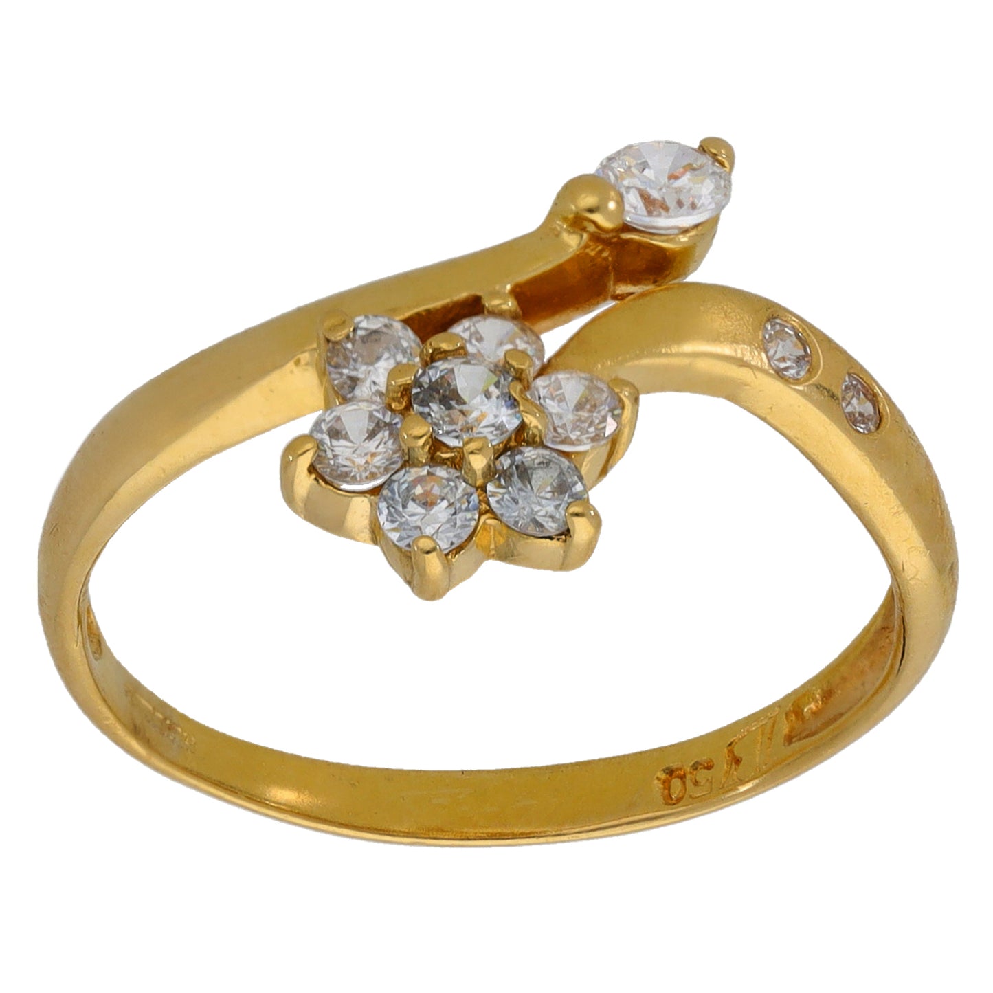 18ct Gold Cubic Zirconia Dress/Cocktail Ring Size P