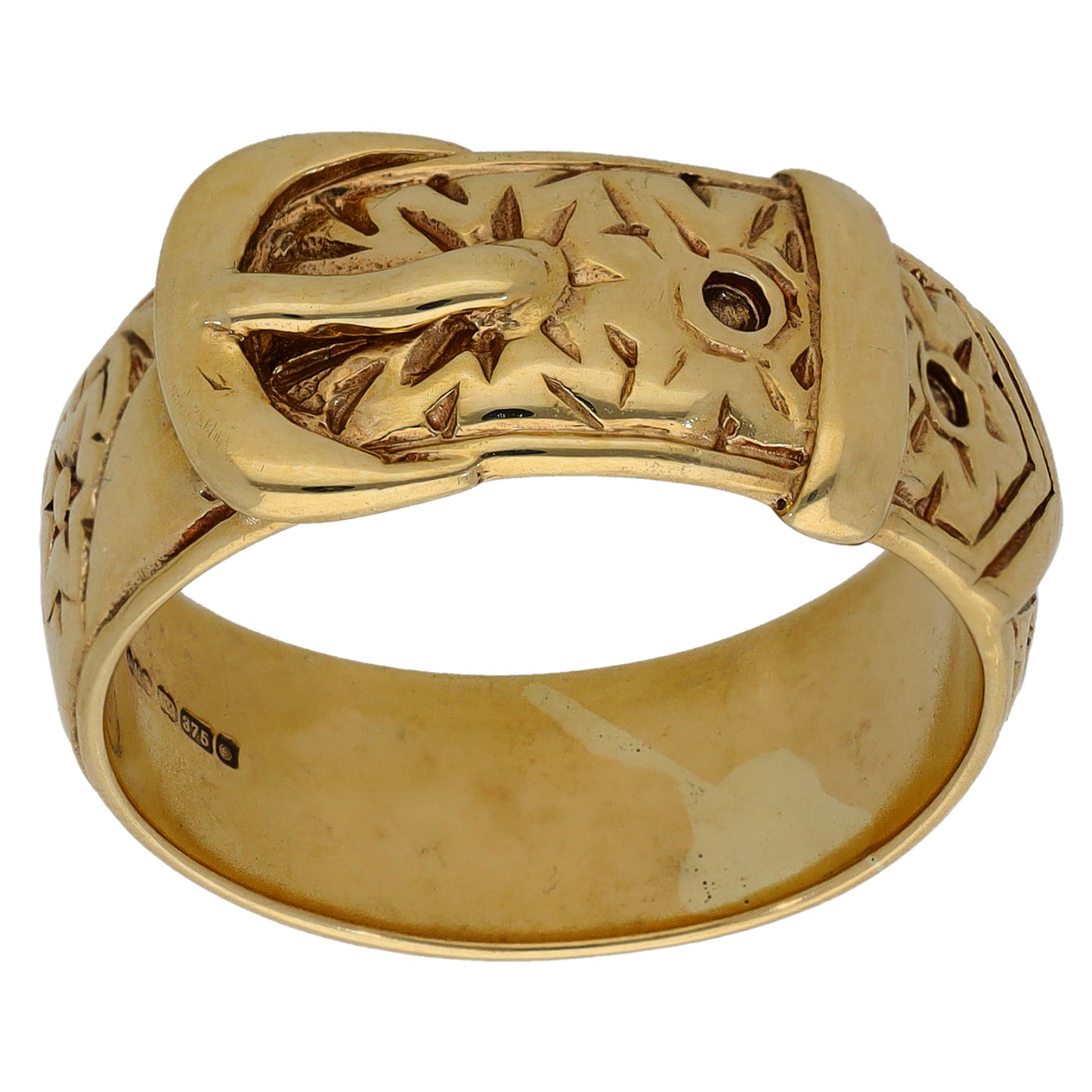 9ct Gold Buckle Ring Size Q