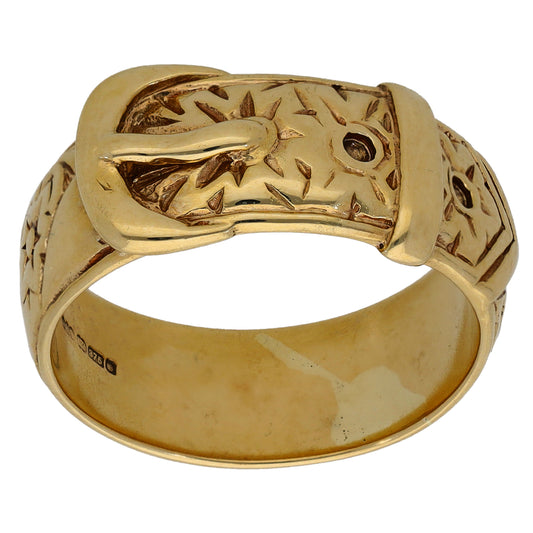 9ct Gold Buckle Ring Size Q