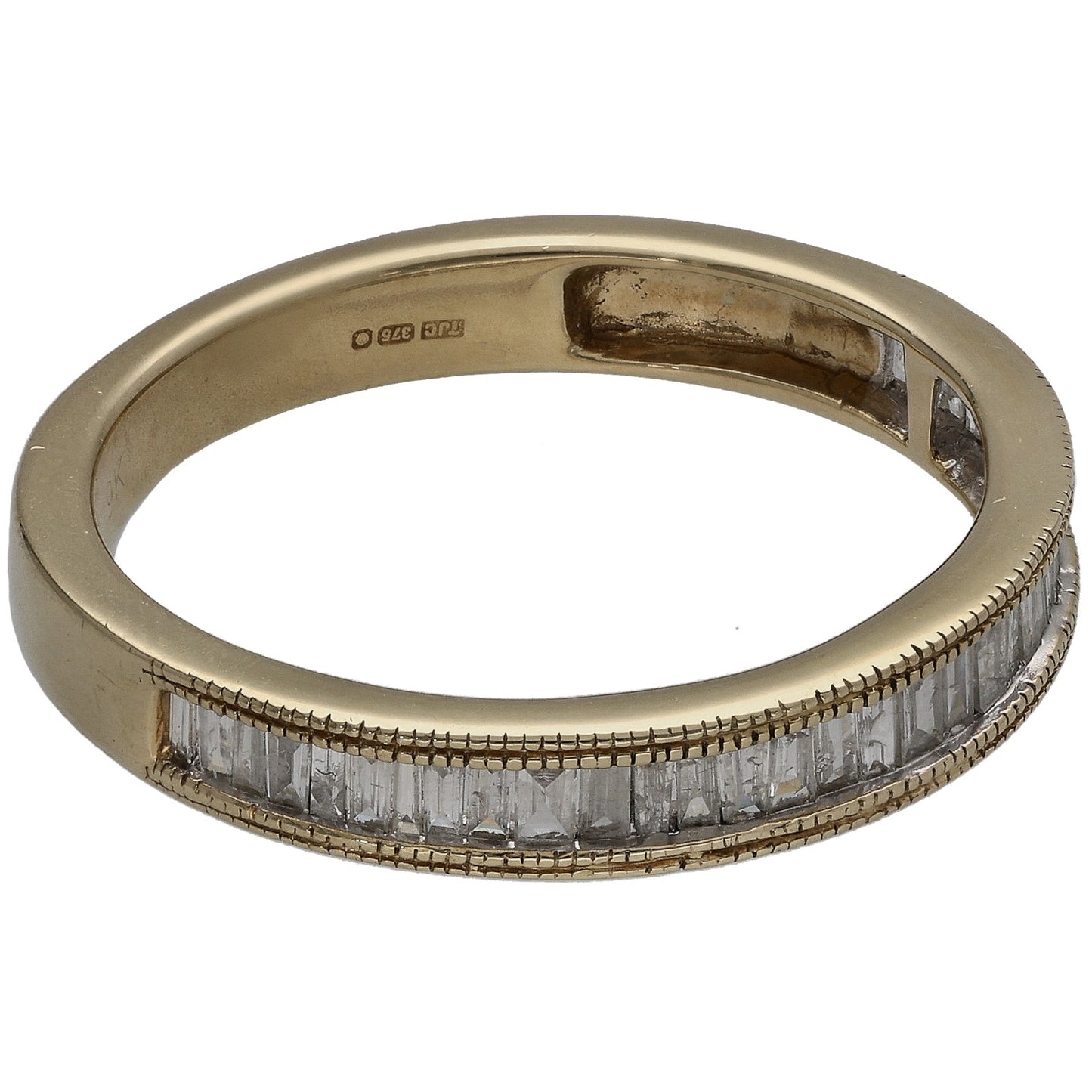 9ct Gold 0.68ct Diamond Half Eternity Ring Size T