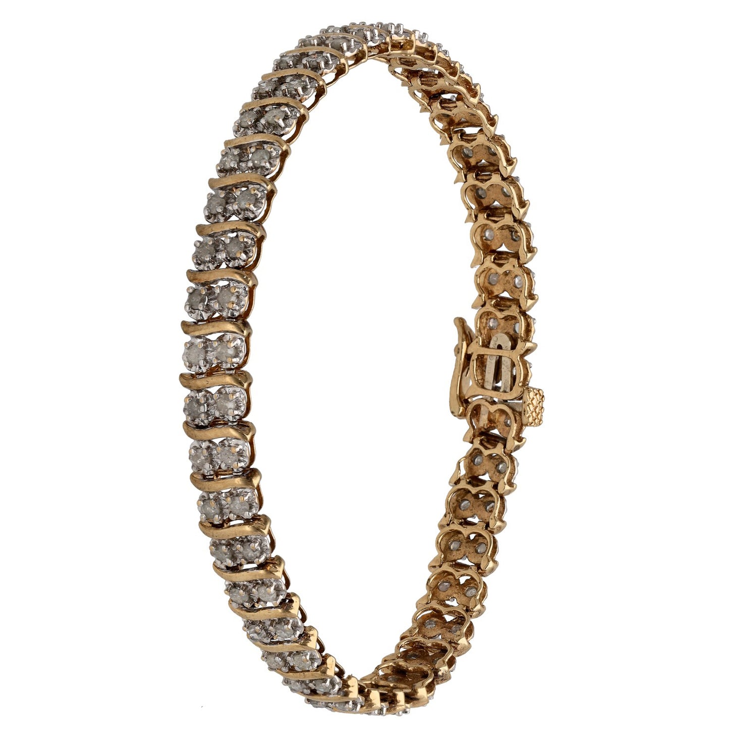 9ct Gold 1.60ct Diamond Fancy Stone Set Bracelet