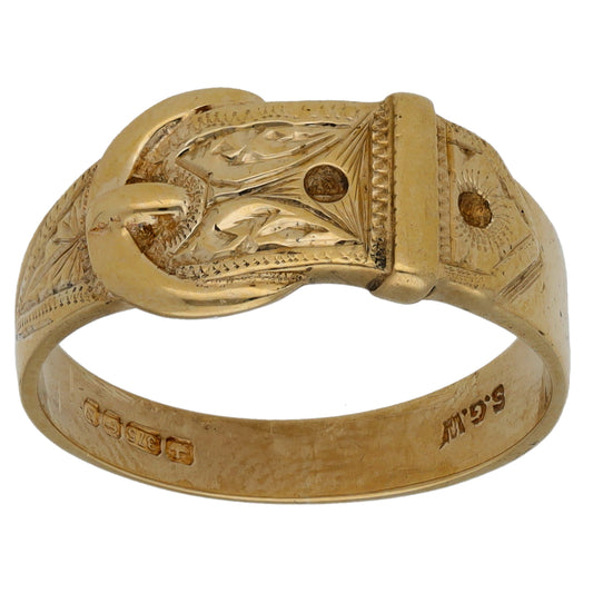 9ct Gold Buckle Ring Size K