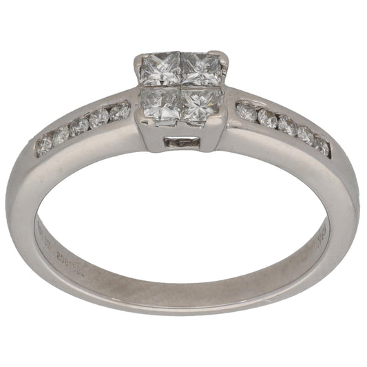 18ct White Gold 0.50ct Diamond Dress/Cocktail Ring Size P
