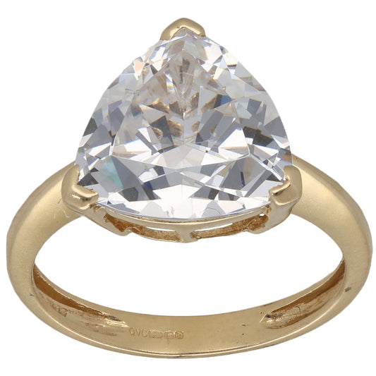 14ct Gold Cubic Zirconia Single Stone Ring Size O