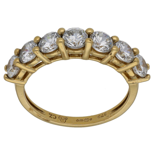 9ct Gold Cubic Zirconia Half Eternity Ring Size M