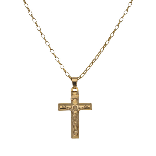 9ct Gold Crucifix Pendant With Chain