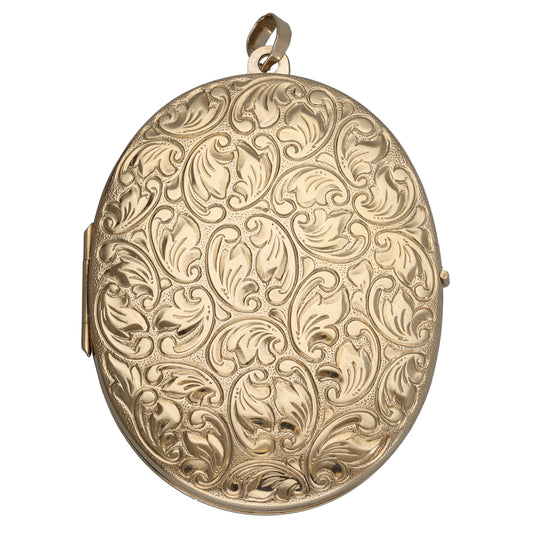 9ct Gold Patterned Locket Pendant