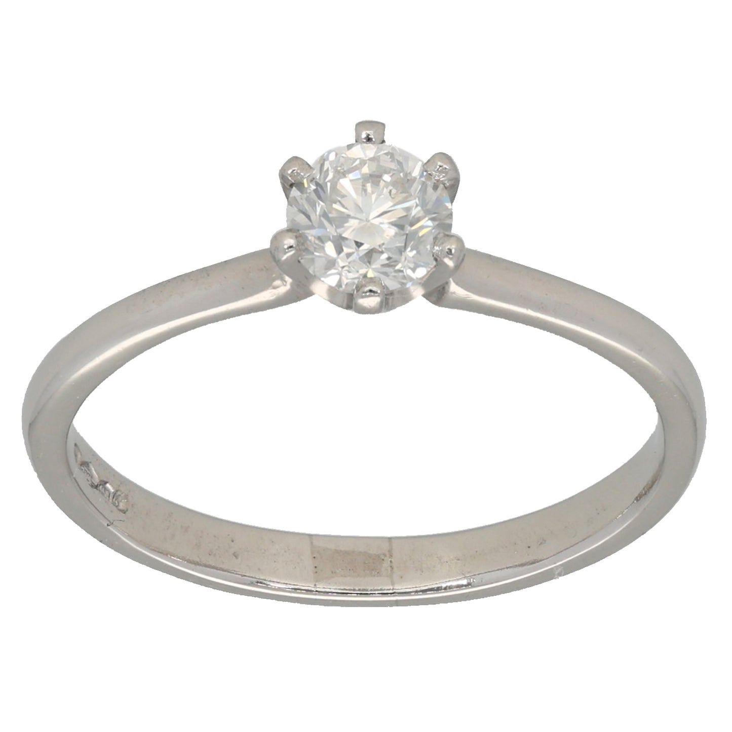 Platinum 0.45ct Diamond Solitaire Ring Size P