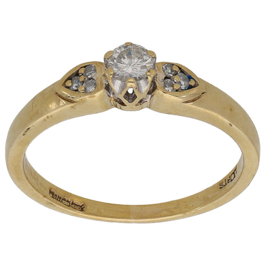 9ct Gold 0.18ct Diamond Dress/Cocktail Ring Size O