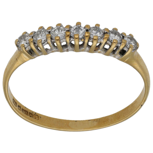9ct Gold 0.28ct Diamond Half Eternity Ring Size L