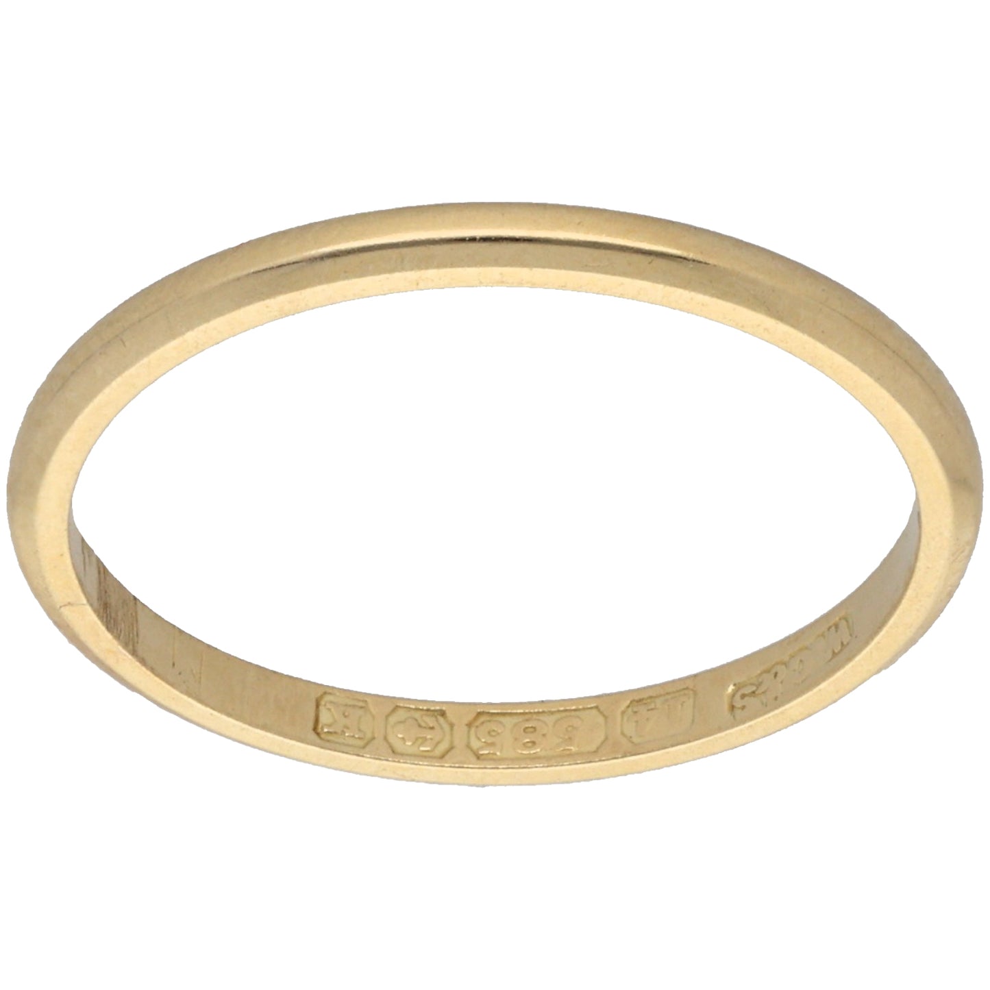 14ct Gold Plain Wedding Ring Size M