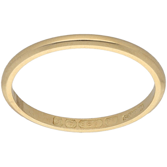 14ct Gold Plain Wedding Ring Size M