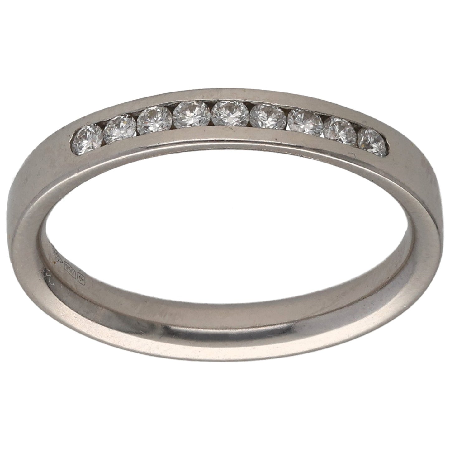 Platinum 0.18ct Diamond Half Eternity Ring Size K