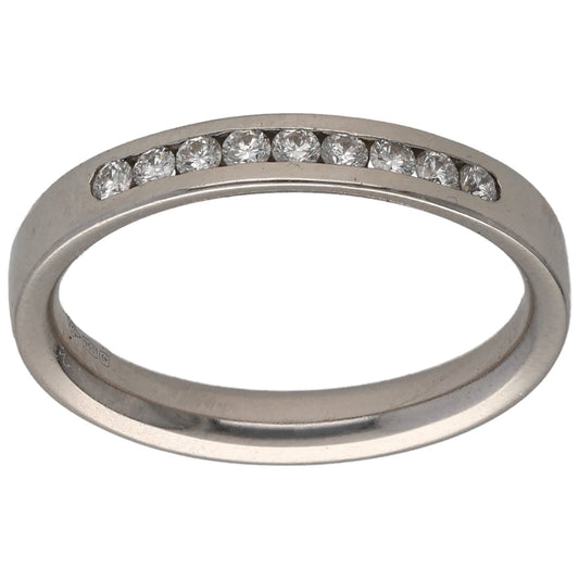 Platinum 0.18ct Diamond Half Eternity Ring Size K