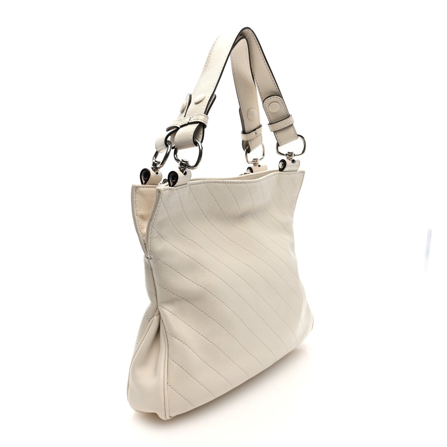 Gucci Blondie Tote Sakai Be Green Calfskin Leather Bag - Mystic White