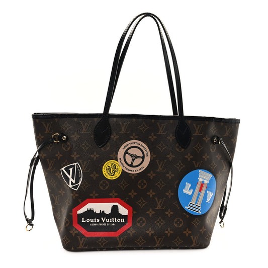 Louis Vuitton Neverfull MM World Tour Monogram Coated Canvas Bag - Brown