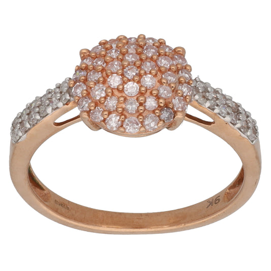 9ct Rose Gold 0.61ct Diamond Dress/Cocktail Ring Size O