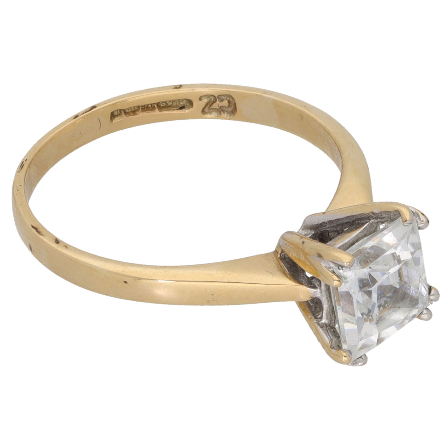 9ct Gold Cubic Zirconia Single Stone Ring Size L