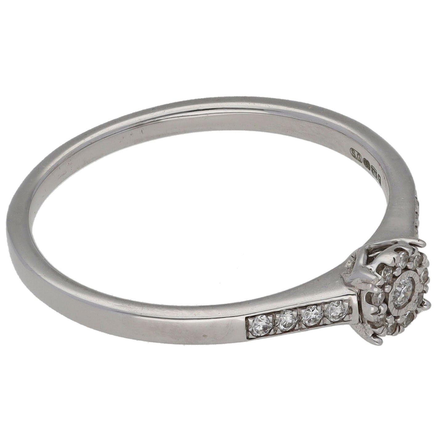 9ct Gold 0.10ct Diamond Dress/Cocktail Ring Size O