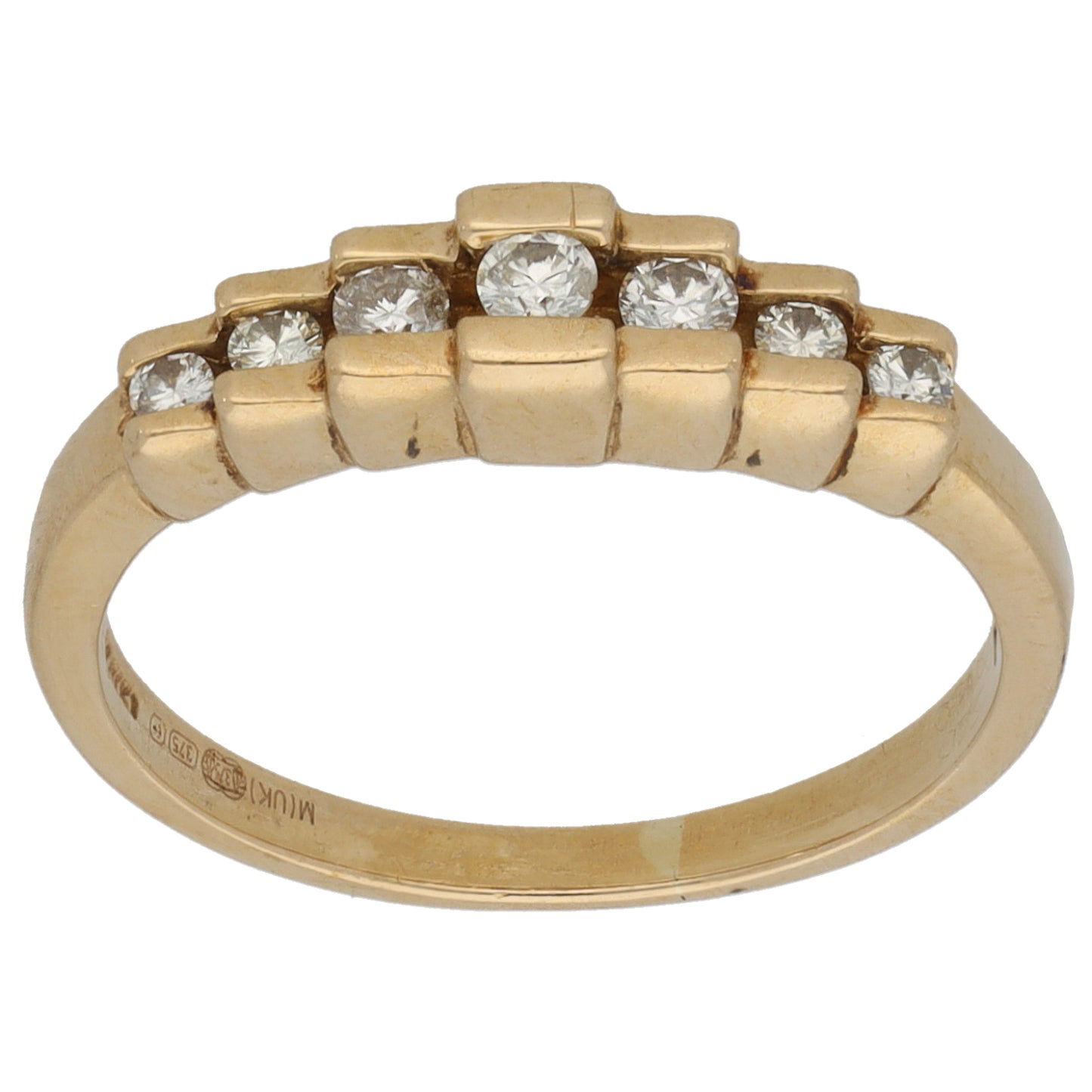 9ct Gold 0.23ct Diamond Half Eternity Ring Size L