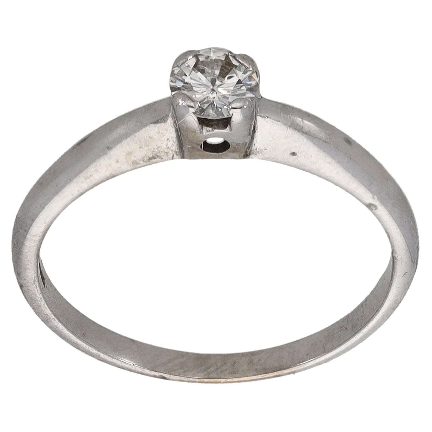 18ct White Gold 0.27ct Diamond Solitaire Ring Size N