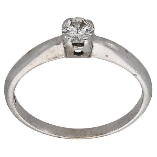 18ct White Gold 0.27ct Diamond Solitaire Ring Size N