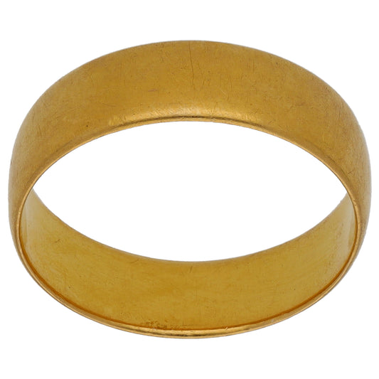 22ct Gold Plain Wedding Ring Size O