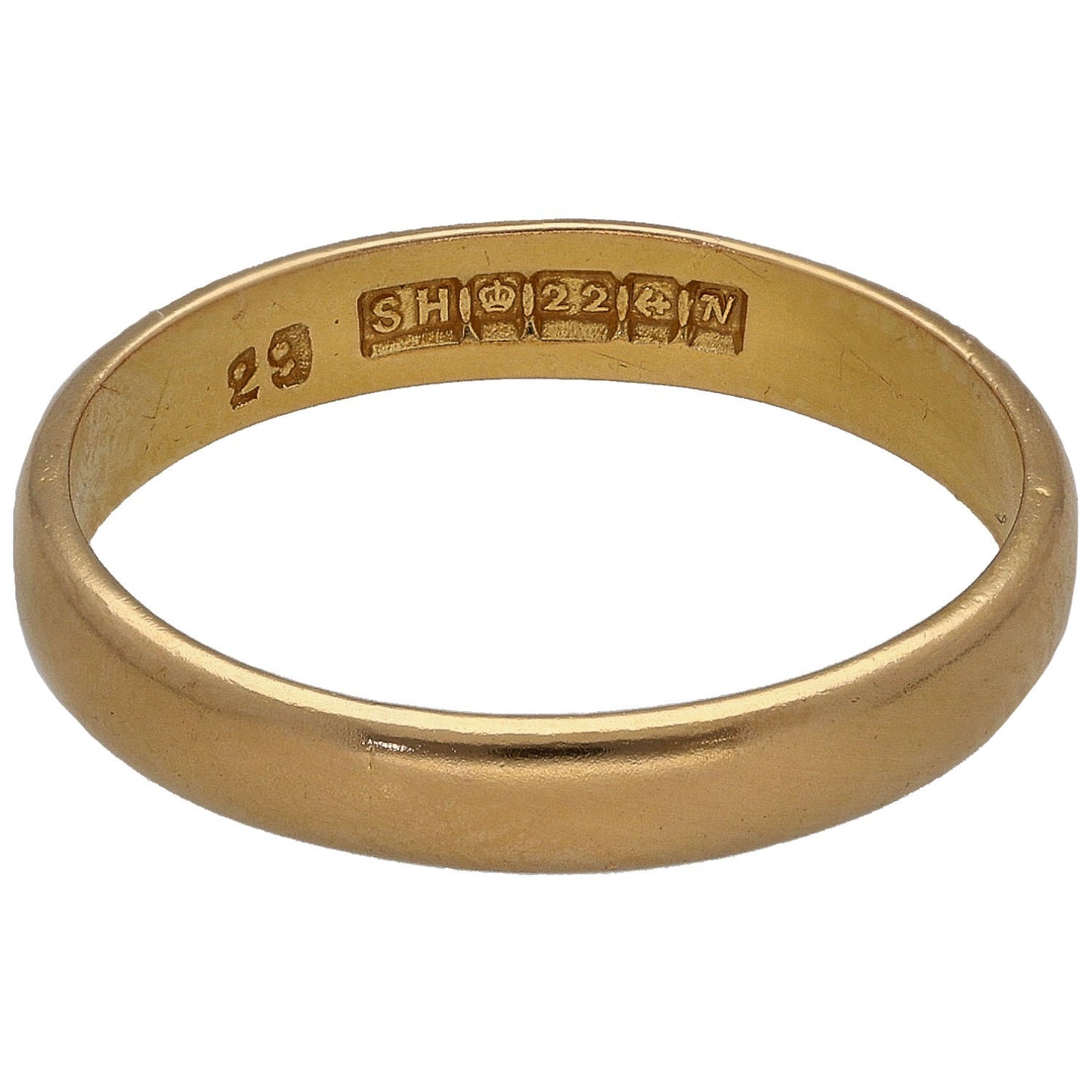 22ct Gold Plain Wedding Ring Size N