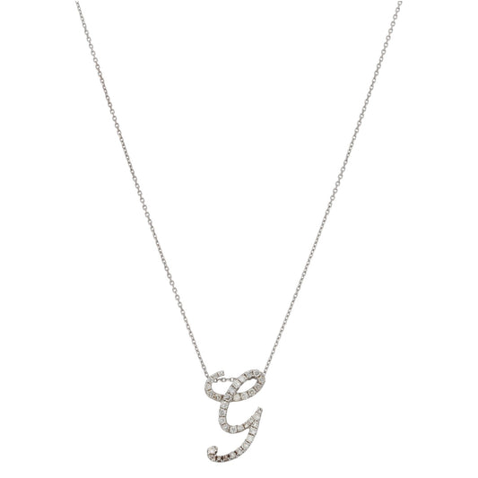 9ct Gold 0.32ct Diamond Initial 'G' Pendant With Chain