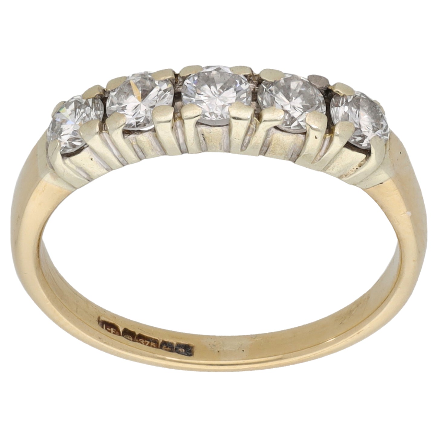 9ct Gold 0.60ct Diamond Half Eternity Ring Size L