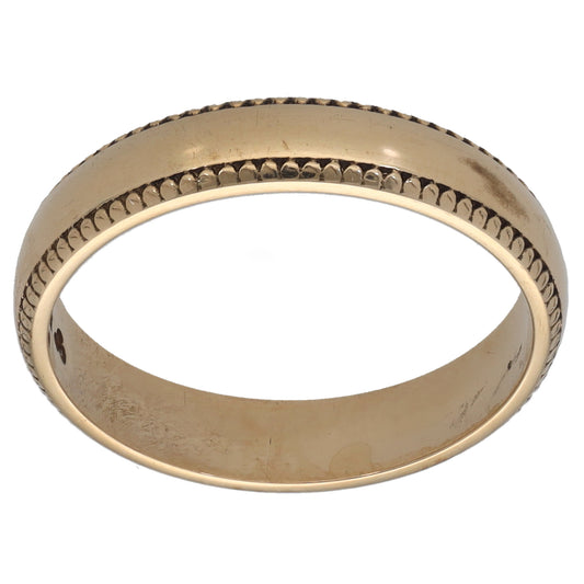9ct Gold Patterned Wedding Ring Size L