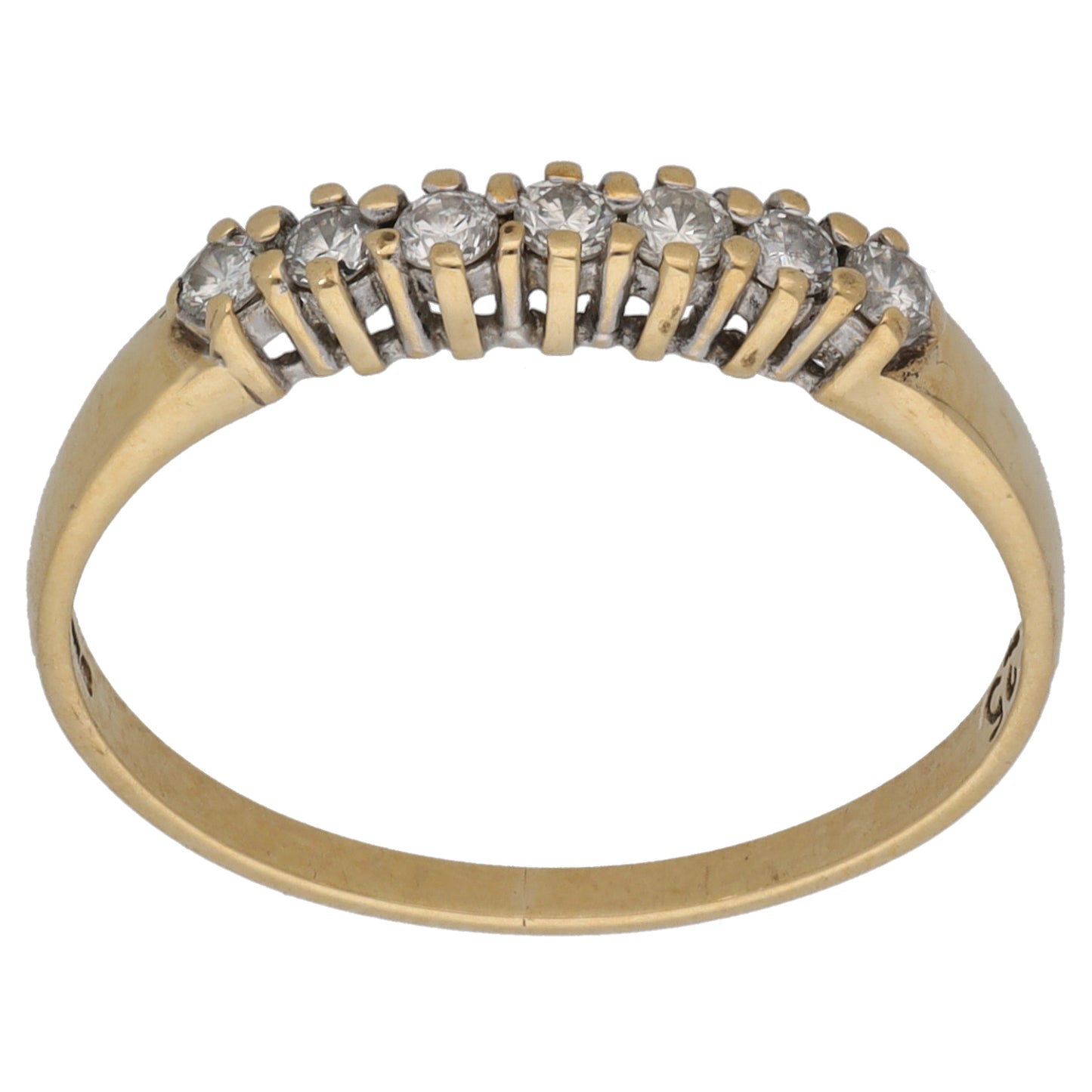 9ct Gold 0.25ct Round Diamond Half Eternity Ring Size R