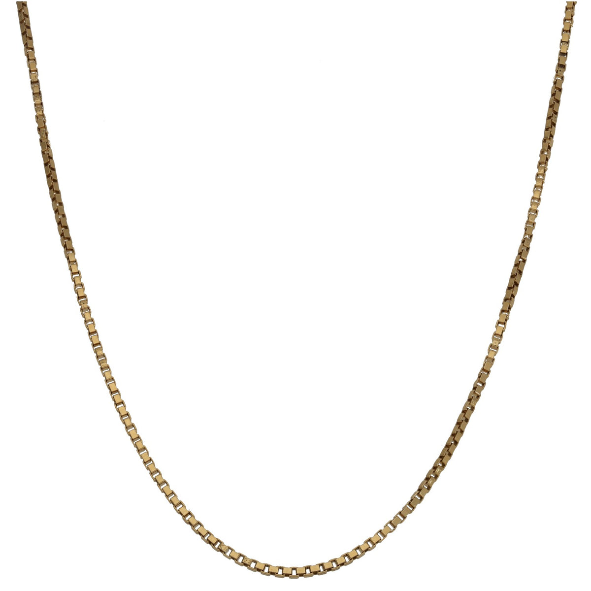 Gold tone curb link chain necklace, 20 in length