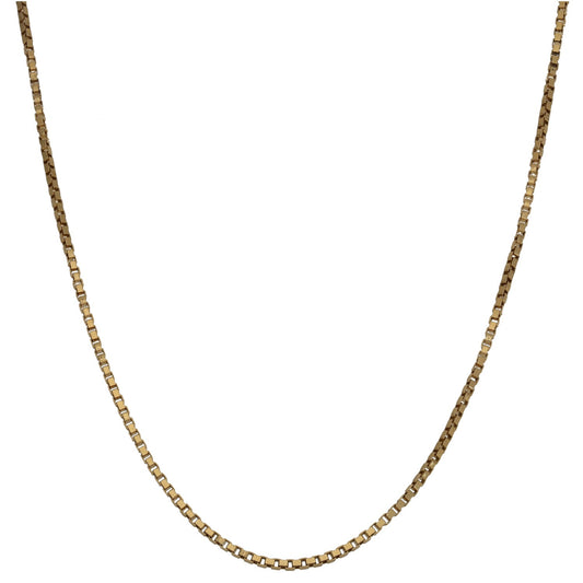 Gold tone curb link chain necklace, 20 in length