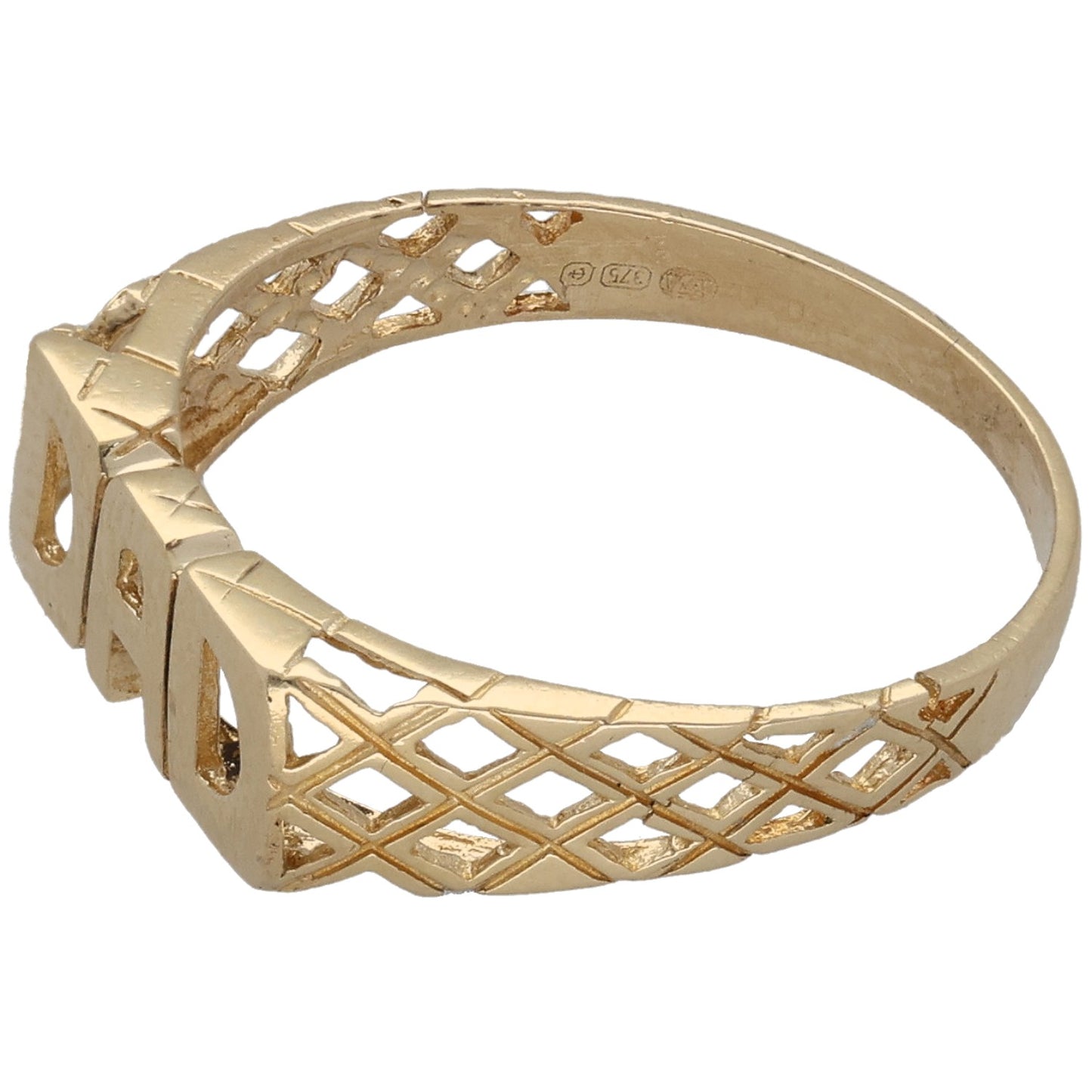 9ct Gold Dad Ring Size S