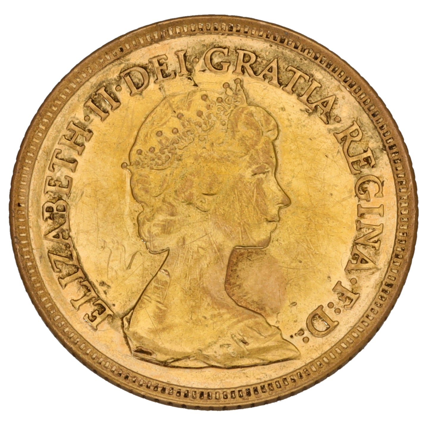 22ct Gold Queen Elizabeth II Half Sovereign Coin 1982