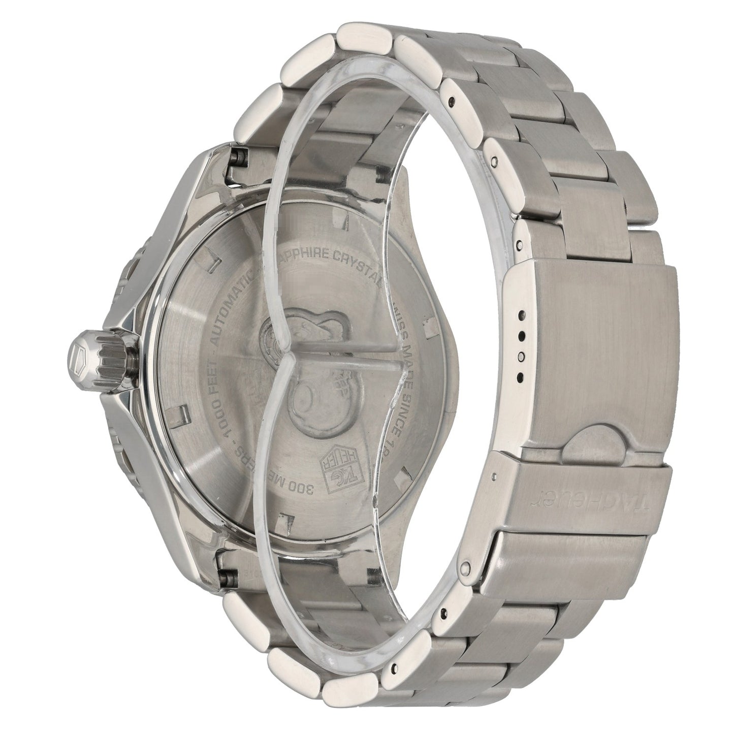 Tag Heuer Aquaracer WAN2110, Black Dial, Stainless Steel, Rear Angle Image