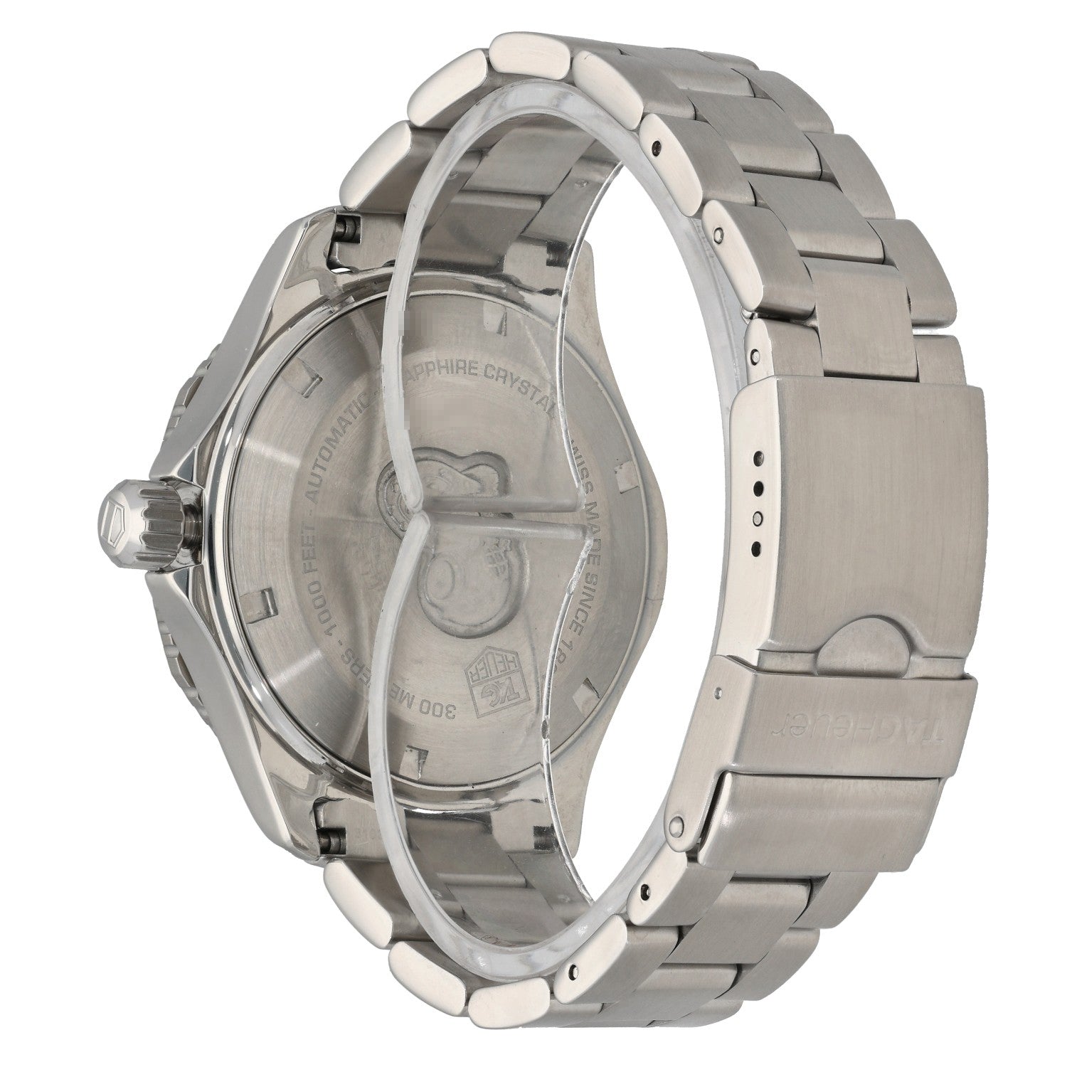 Tag Heuer Aquaracer WAN2110, Black Dial, Stainless Steel, Rear Angle Image