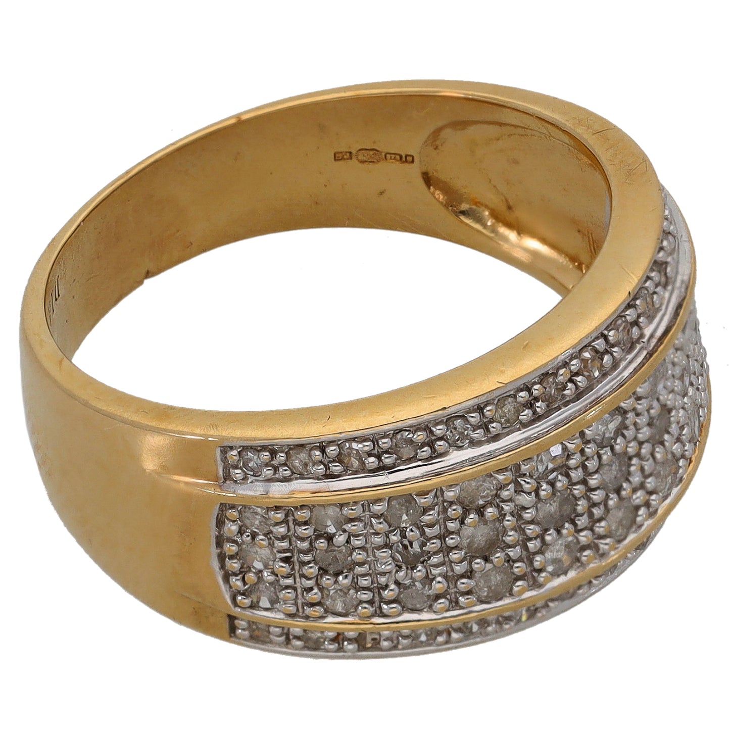 9ct Gold 0.48ct Diamond Dress/Cocktail Ring Size P