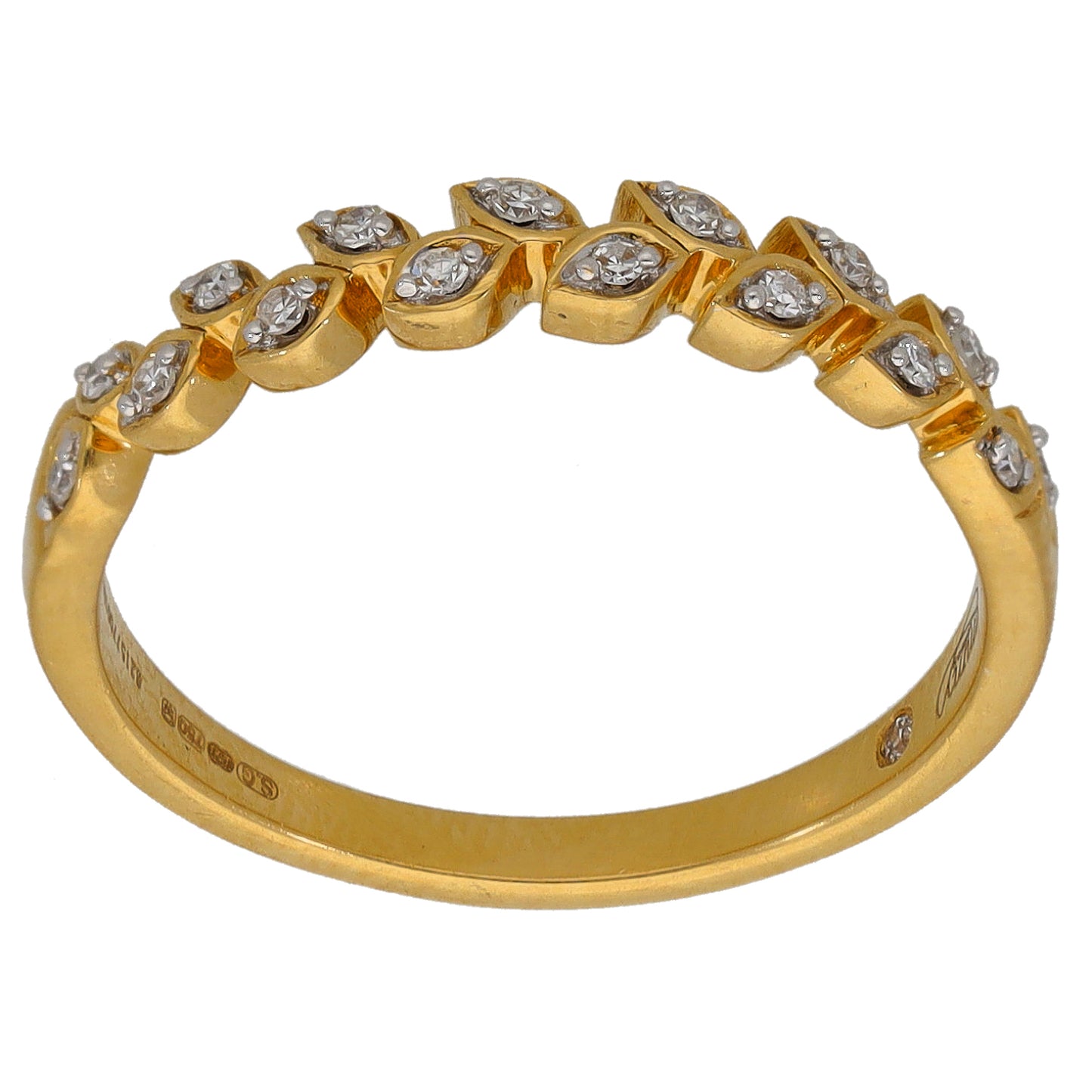 18ct Gold 0.08ct Diamond Half Eternity Ring Size O