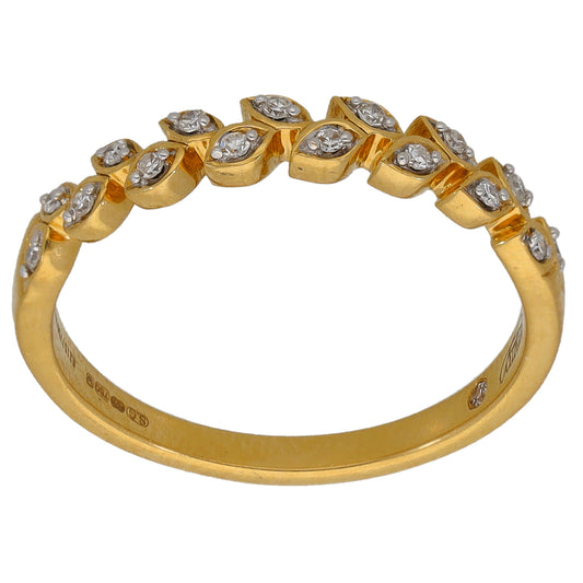 18ct Gold 0.08ct Diamond Half Eternity Ring Size O