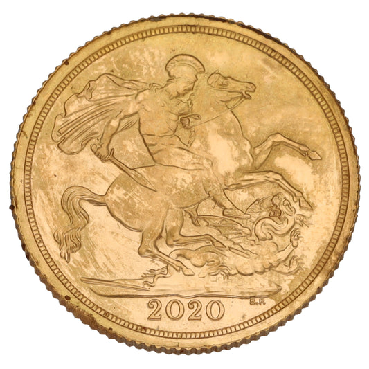 22ct Gold Queen Elizabeth II Full Sovereign Coin 2020