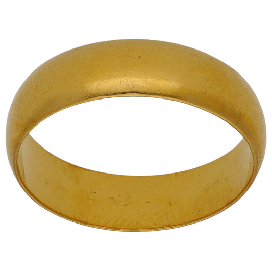22ct Gold Plain Wedding Ring Size S