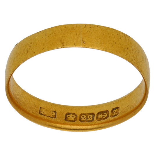 22ct Gold Plain Wedding Ring Size W