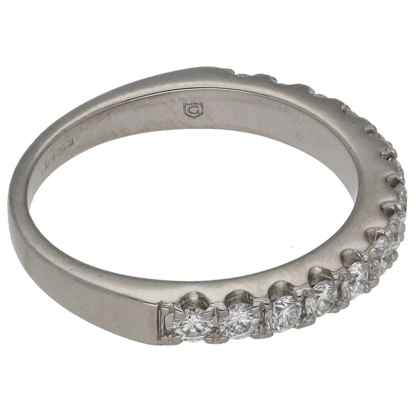 Platinum 0.42ct Diamond Half Eternity Ring Size L